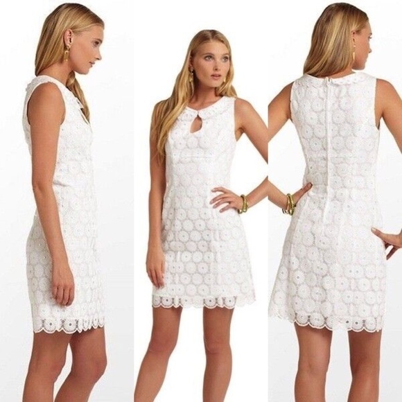 Lilly Pulitzer Nicci White Pinwheel Organza Pearl Dress - Picture 1 of 11